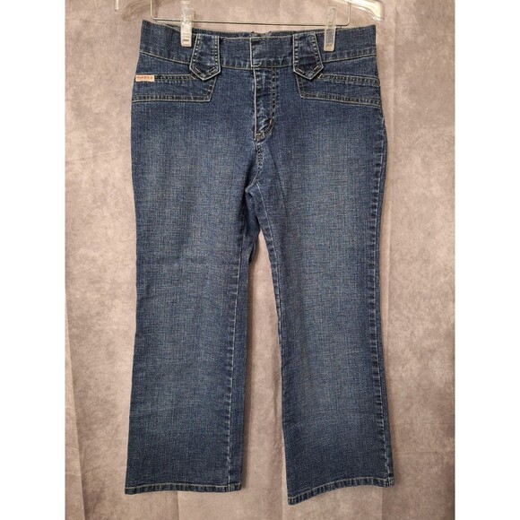 Vintage Y2K Guess USA Low Rise Wide Leg Capri Jeans Sz 29 Bareback Festival 90s - Picture 1 of 11